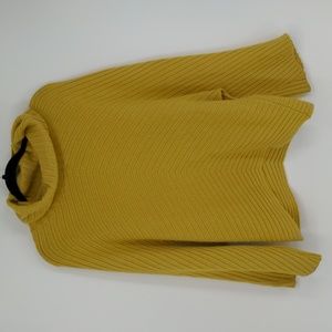 Moth Anthropologie Women's Yellow Turtleneck Sweater‎ Size Small Alpaca Wool